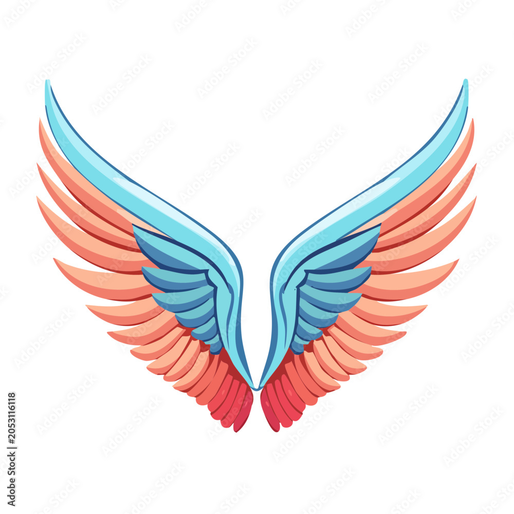 Fototapeta premium Colorful symmetrical wings illustration