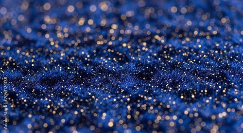 Sparkling Blue Glitter Background with Bokeh Effect.