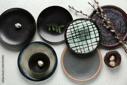 Different clean plates with...