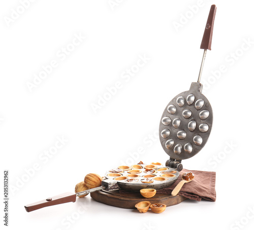 Baking form with tasty waln...