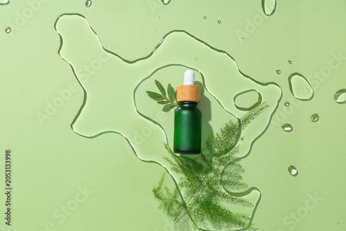 Bottle of essential oil and...