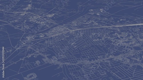 3D looped animation of city - Alexandria Louisiana, USA