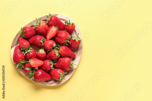 Wooden board with sweet fre...