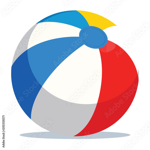 Colorful Inflatable Beach Ball Isolated Graphic Illustration.