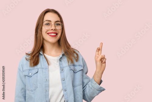 Young deaf mute woman using...