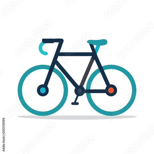 Minimalist flat design illustration of a modern road bicycle.