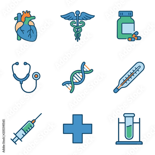 Medical Icons Set Health Care Symbols Collection.