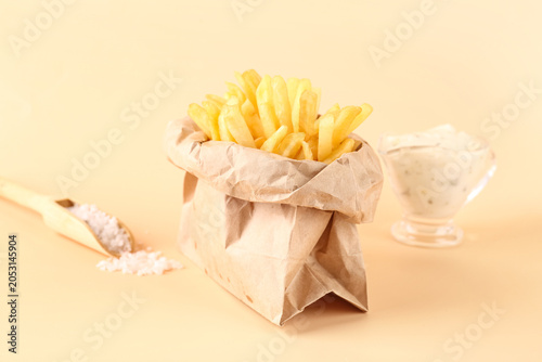 Paper bag with tasty french...