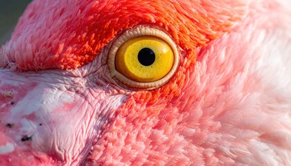 Close-up of pink flamingo eye.