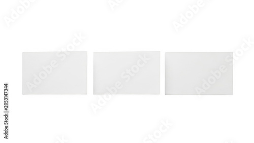 Three blank white squares on white transparent background