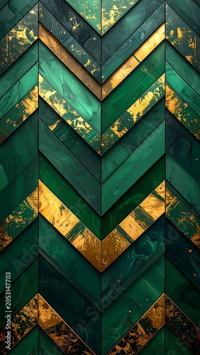 Vintage stained glass window with geometric patterns.
