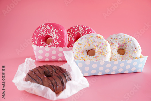 Assorted sweet donuts with ...