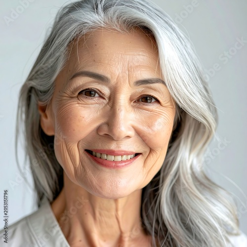 Smiling woman with short blonde hair outdoors.