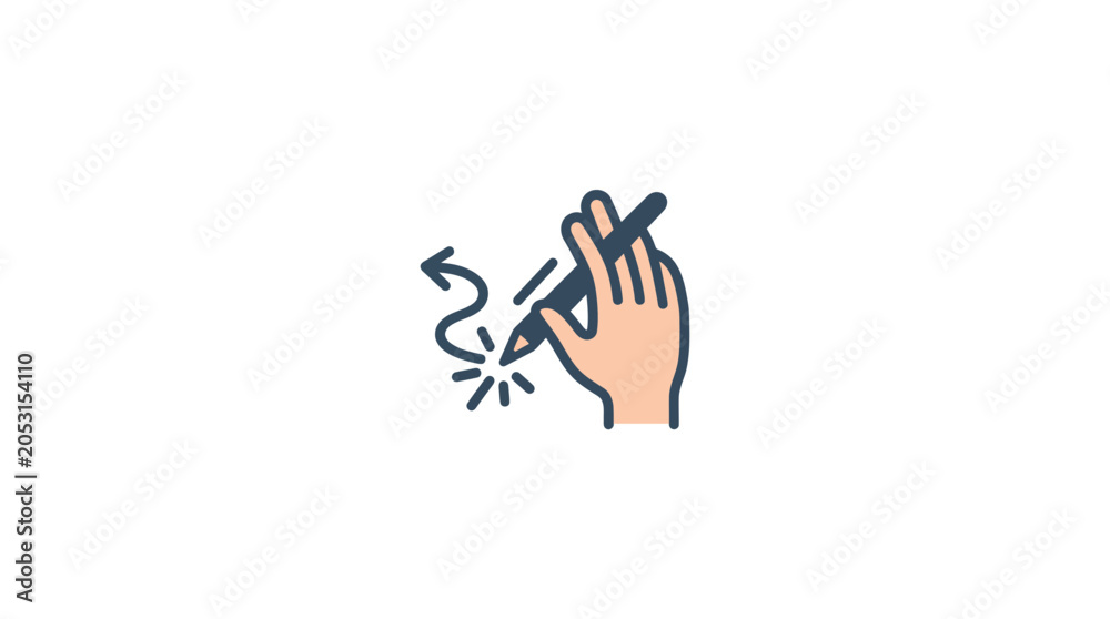 Obraz premium Hand Drawing with Stylus and Scribble Line Icon