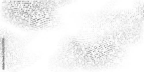 Vector halftone gradient texture. Vanishing polka dot background. Repeating dots gradation abstract