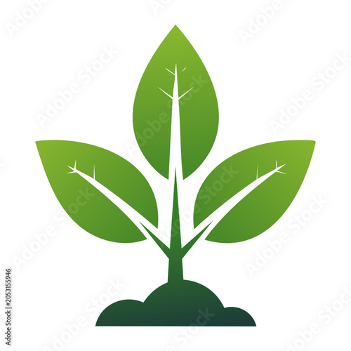 Minimalist green plant vector illustration