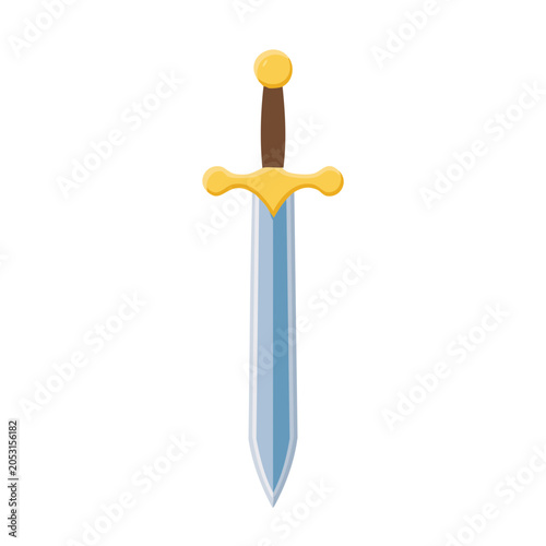 Yellow and blue sword illustration