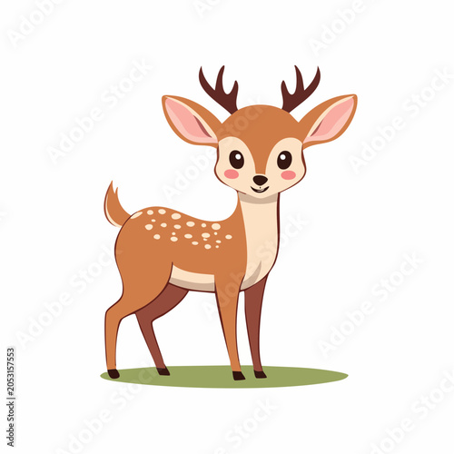 Cute Cartoon Deer Illustration