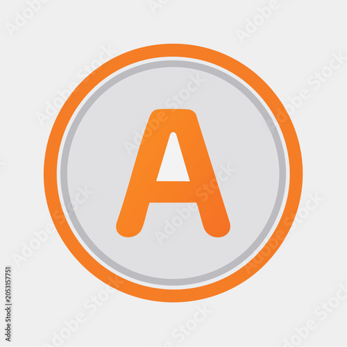 Orange Letter A Inside a Circle