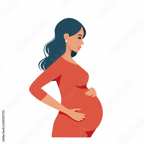 Pregnant Woman Holding Her Belly