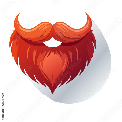 Red beard and mustache graphic illustration