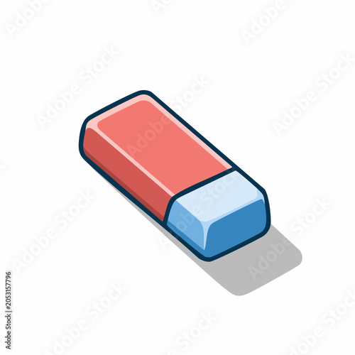 Red and blue eraser illustration