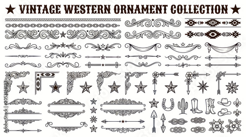 Vintage Western Ornament Collection: Borders, Corners, Icons, and Elements