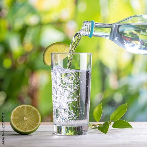 Refreshing green cucumber mint infused water glass.