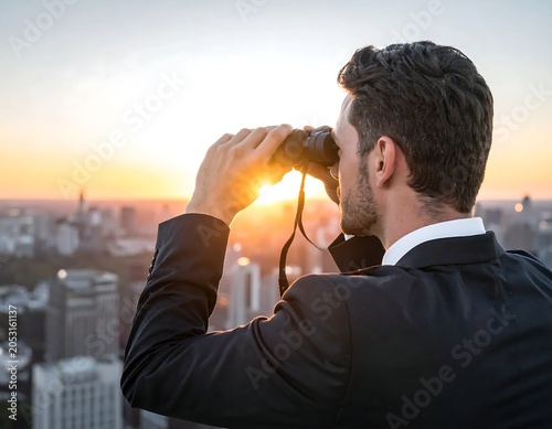 Couple enjoying sunset together on balcony.