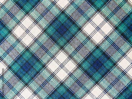 Bild auf Leinwand Classic blue and green plaid fabric texture