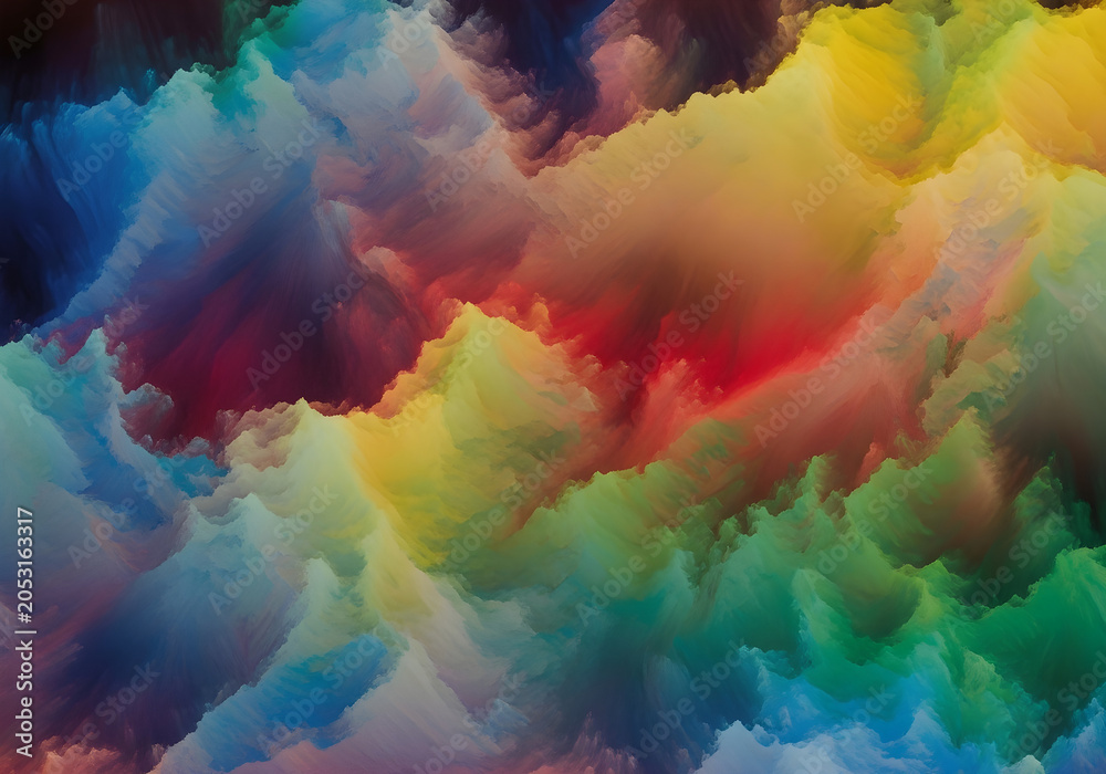 Fototapeta premium Vibrant colorful clouds, abstract cloudy background, multicolored smoke, rainbow hues, gradient texture 4k, Premium Quality,