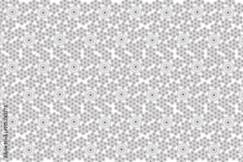 Flower of Life pattern in editable lines white background
