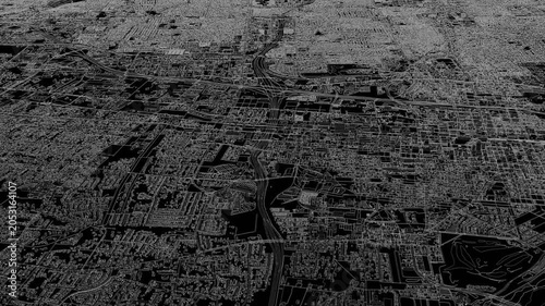 3D looped animation of city - Albuquerque New Mexico, USA