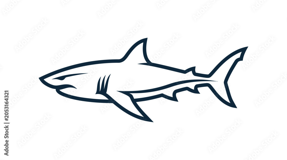 Fototapeta premium Stylized Shark Illustration - Vector Art