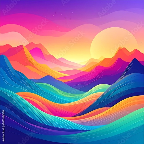 Vibrant abstract sky with colorful cloud formations.