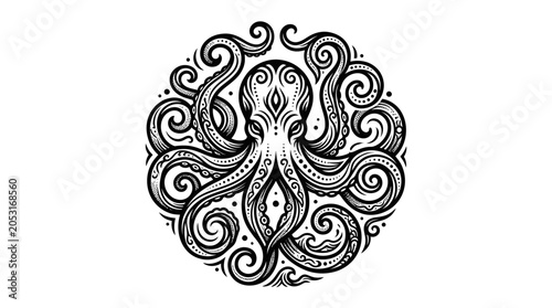 Konstfotografi Intricate Octopus Mandala Design
