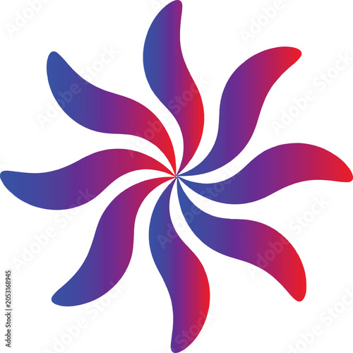 Colorful abstract floral design with vibrant gradient petals