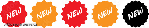 New tag, badge or sticker, new item label vector icon set.