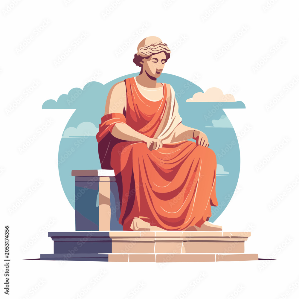 Fototapeta premium Illustration of a Roman or Greek Statue