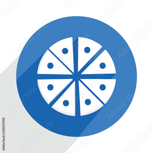 Minimalist circular pizza pie icon with eight slices.