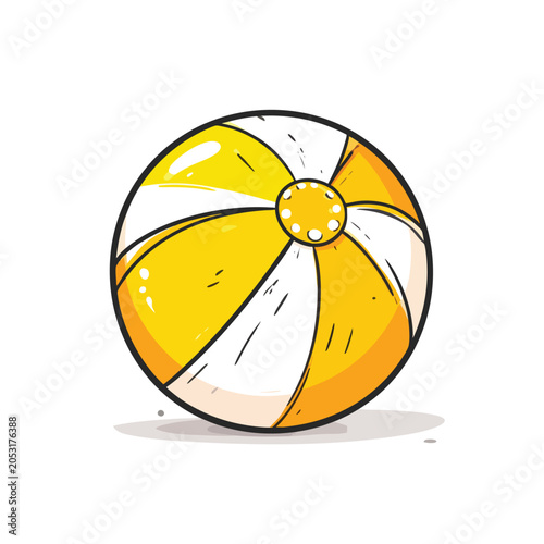 A colorful cartoon beach ball illustration.