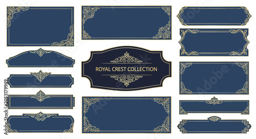 Elegant Royal Crest Collection: Decorative Frames and Borders
