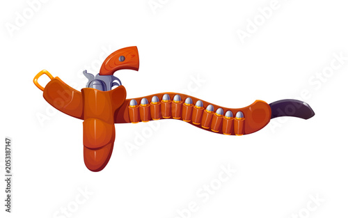 Konstfotografi Cartoon revolver gun belt Western Wild West cowboy game icon