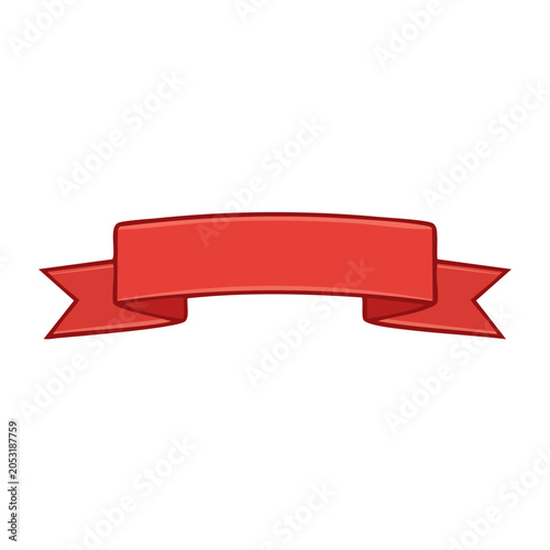 Red banner illustration with transparent background