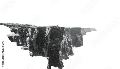 Realistic 3D Cliff Rock Overhang with Textured Surface