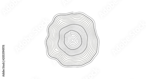 Tree Ring Abstract Line Art