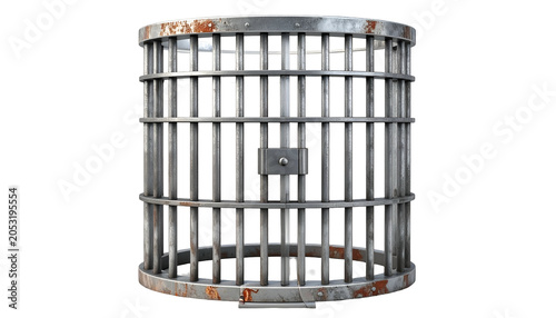 Realistic Prison Cell Cage Isolated Transparent White Background