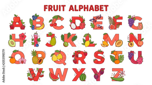 Fruit Alphabet Letters: A to Z, Colorful & Healthy Learning Tool