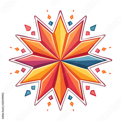 Colorful geometric starburst illustration