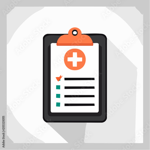 Medical Clipboard with Cross and Checklist